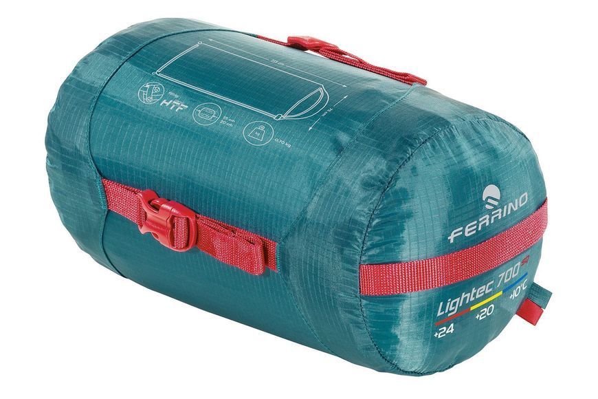 Спальный мешок Ferrino Lightec 700 SQ +10&deg;C левая молния Green 86154NVVS фото