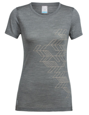 Футболка жен. Icebreaker Sphere SS Low Crew WMN Fracture 130 Featherweight metal XS 802343 фото