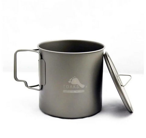 Котелок Toaks Titanium Light 650ml Pot титановий зі складними ручками та кришкою (POT-650-L) 811890 фото