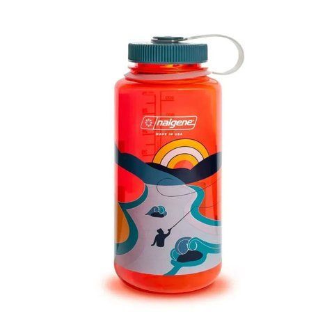 Фляга Nalgene Wide Mouth Retro Fly Fisher 0,95 л Pomegranate 682020-0150 фото