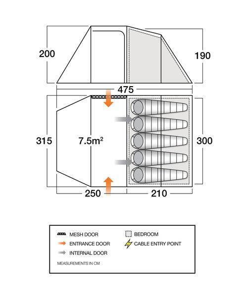 Пятиместная палатка Vango Beta 550XL Mineral Green TEUBETA00000002 фото