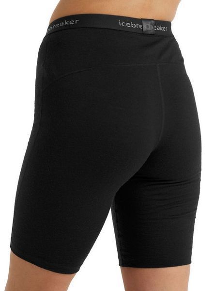 Трусы жен. Icebreaker Women's Merino 200 Oasis Thermal Shorts удлиненные шерстяные Black XS 810062 фото