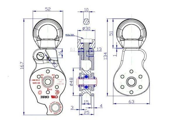 Ролик First Ascent ORBI одинарный с вертлюгом FA 1412 фото