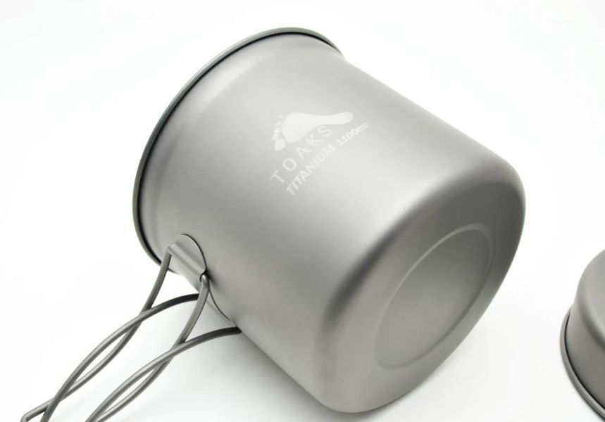 Котелок Toaks Titanium 1100ml Pot with Pan титановый со складными ручками и крышкой-сковородкой (CKW-1100) 810661 фото