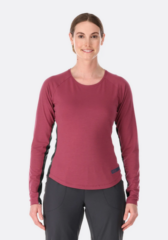 Футболка жен. Rab Lateral LS Tee Wmns с длинным рукавом (QCB-75) HEATHER 10 811447 фото