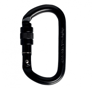 Карабин Singing Rock Oval Steel Connector Screw Black оцинкованный