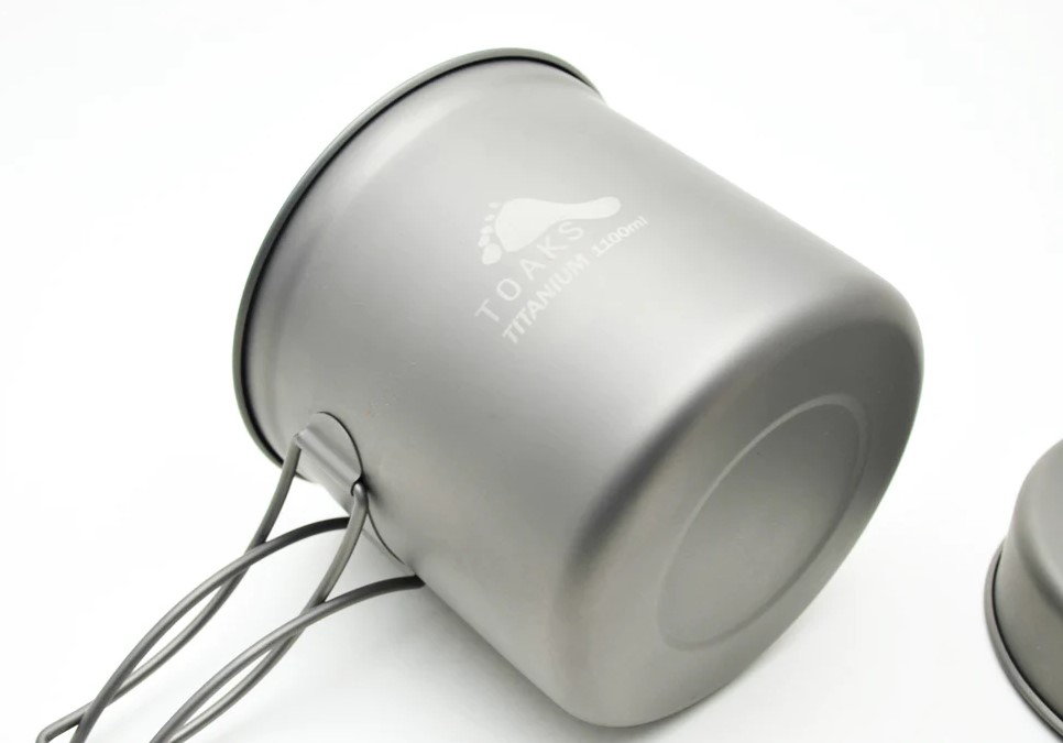 Котелок Toaks Titanium 1100ml Pot with Pan титановый со складными ручками и крышкой-сковородкой (CKW-1100)2