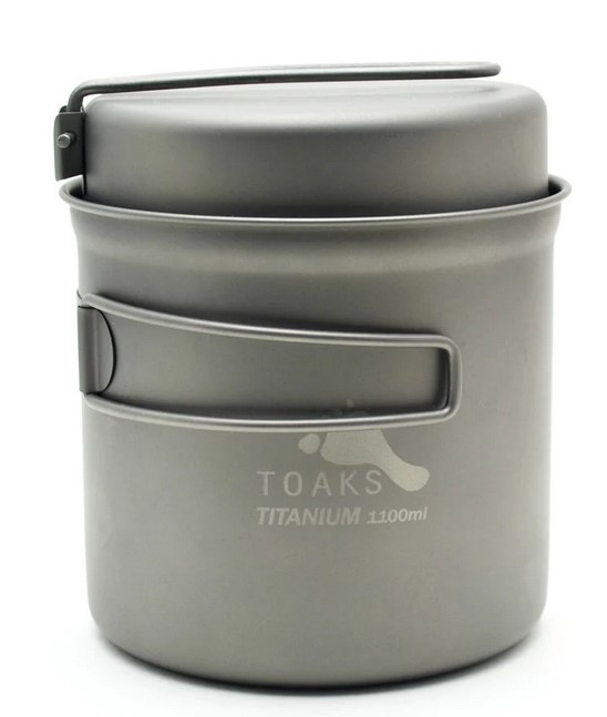 Котелок Toaks Titanium 1100ml Pot with Pan титановый со складными ручками и крышкой-сковородкой (CKW-1100)3