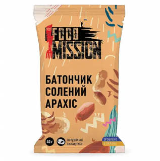 Снек: Food Mission Батончик солпеный арахис