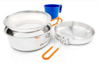 Набор посуды GSI outdoors Glacier Stainless 1 Person Mess Kit сталь